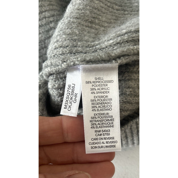 NWT Calvin Klein Sweater Womens Small Gray Sequin Crewneck Long Sleeve - Picture 9 of 11